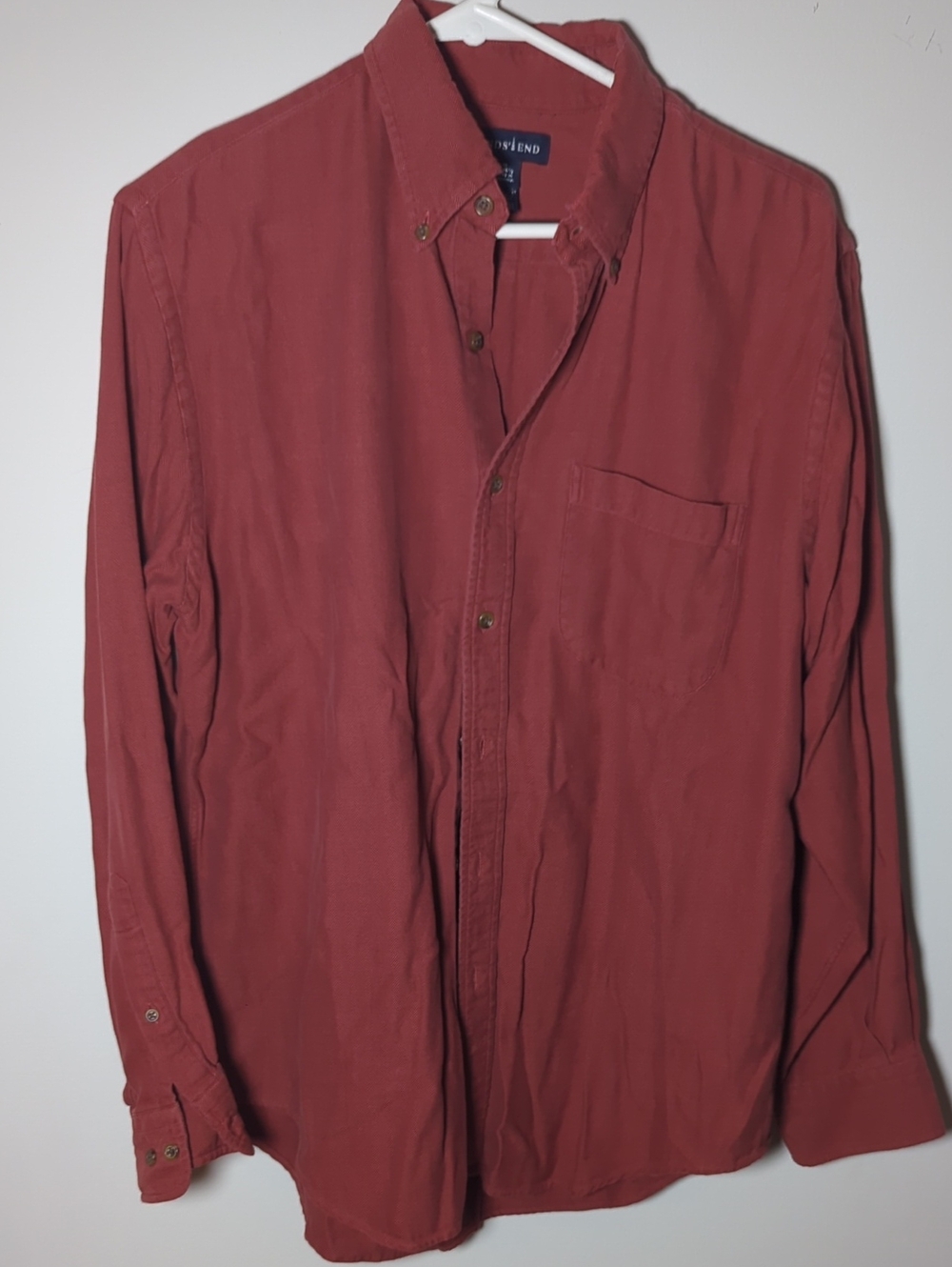 Lands End Men's Rust Red Button-Down Shirt